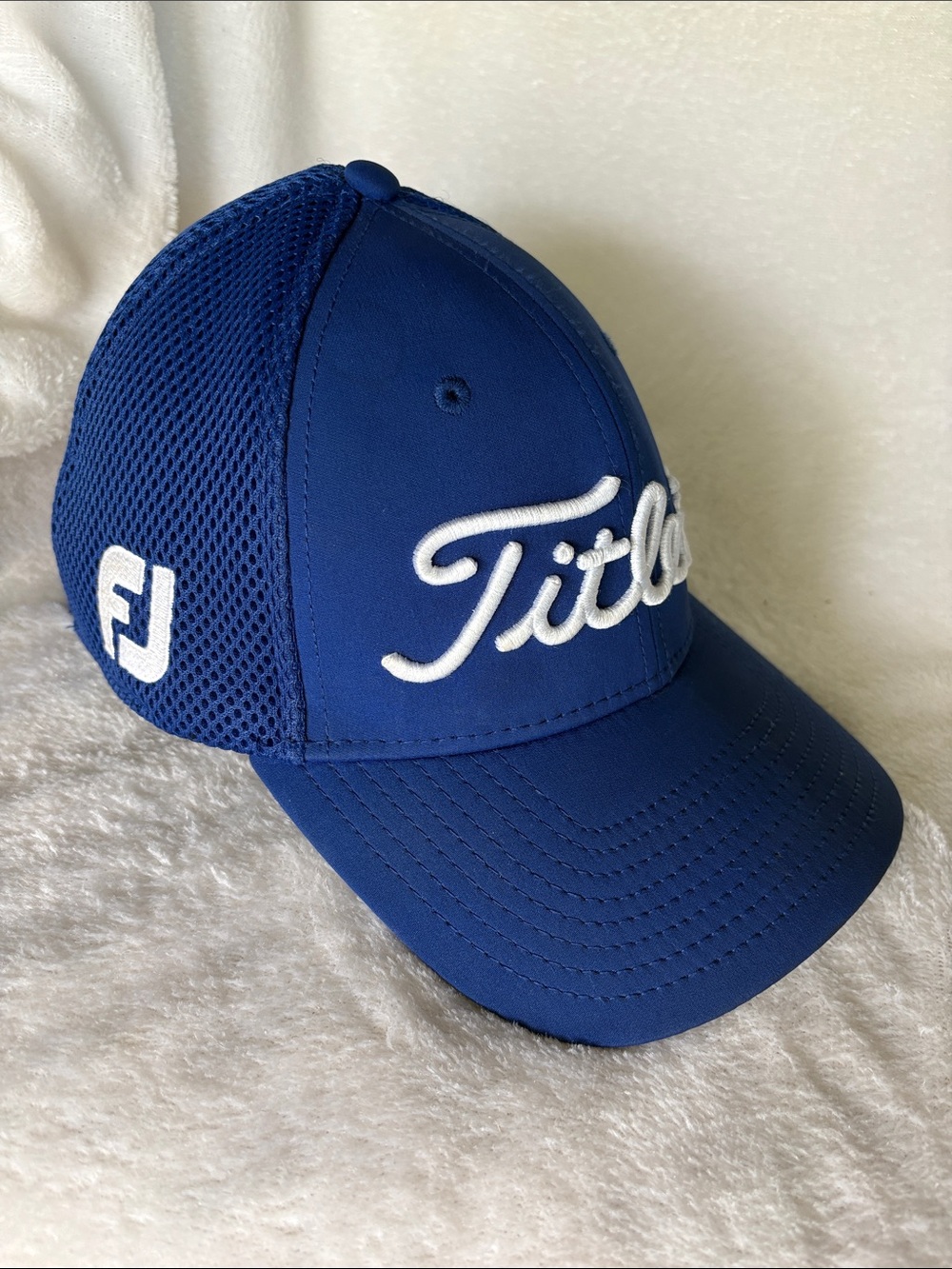 Titleist Pro V1 Footjoy New Era Blue/White Fitted Golf Hat
